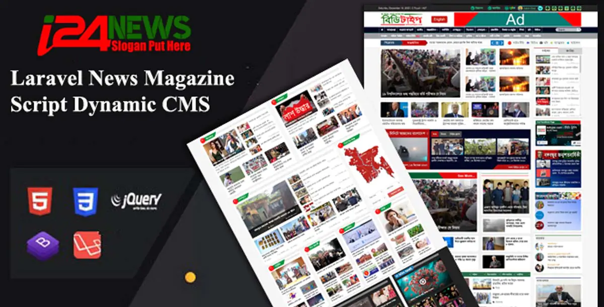 Laravel News Magazine Script Daynamic CMS